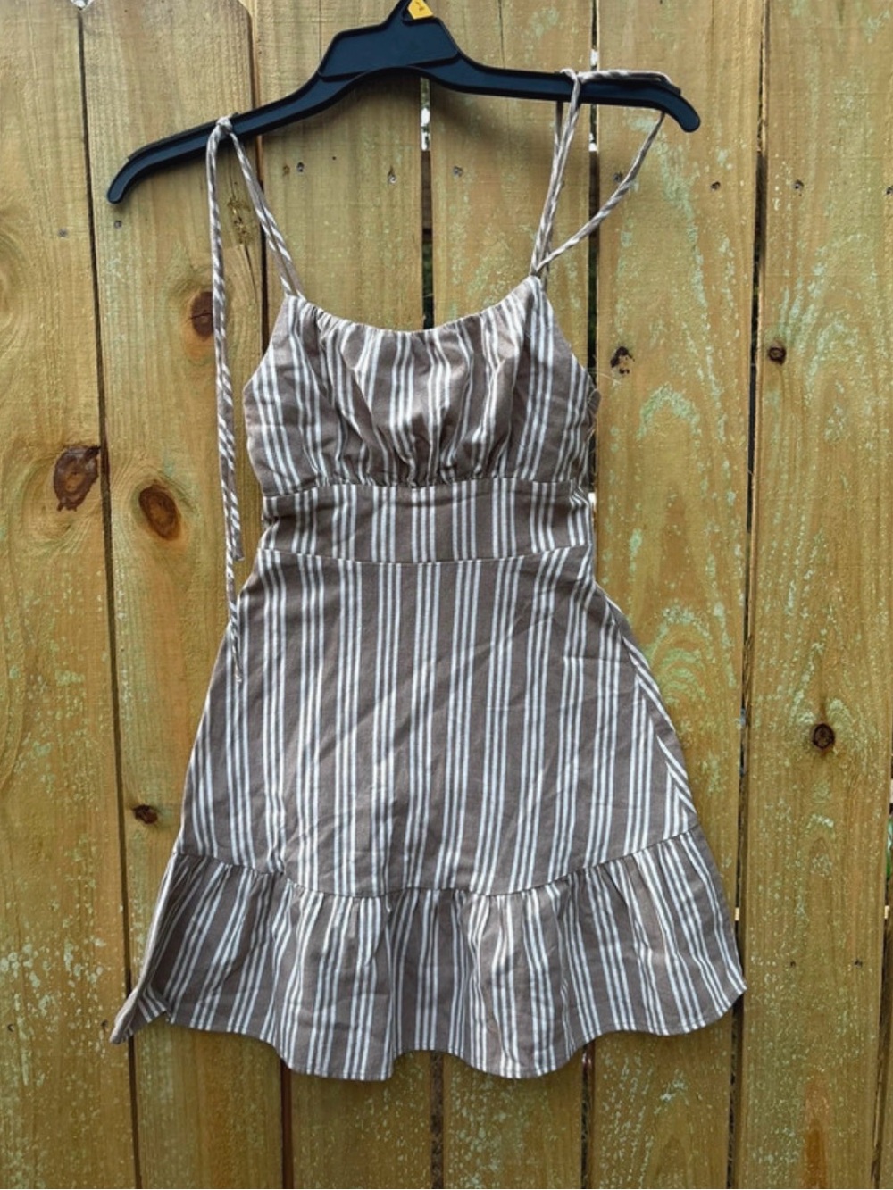Speechless Brown and White Striped Mini Dress